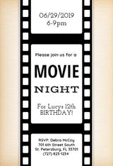 Movie Night - Invitación De Cumpleaños
